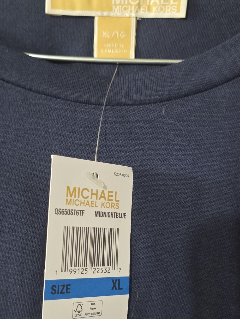 MICHAEL Michael Kors Navy Short Sleeve Ruffle Detail Top - Picture 4 of 4
